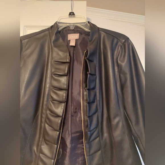 Chico's Leather Jacket Black - Picture 6 of 6